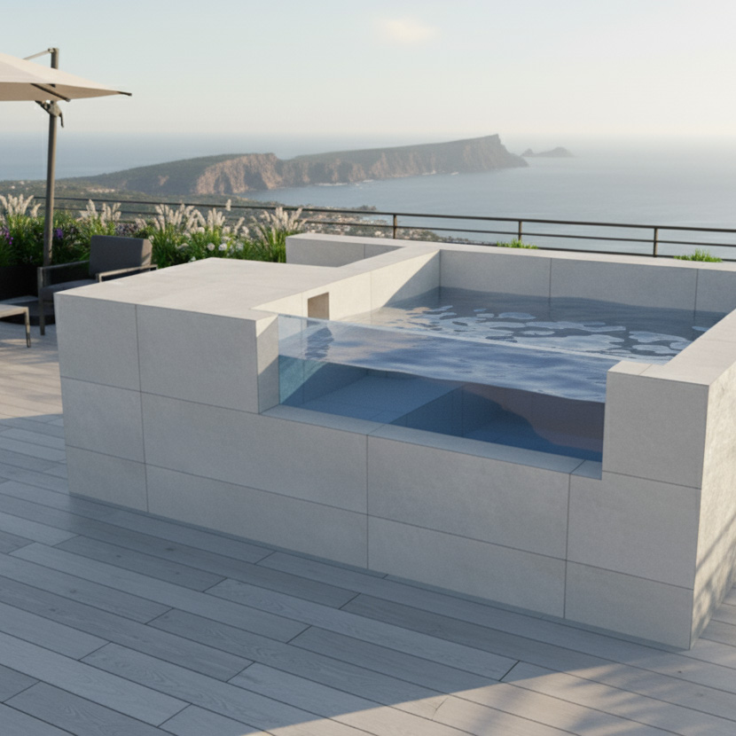 Piscina Egeo elevada ligera sin obras